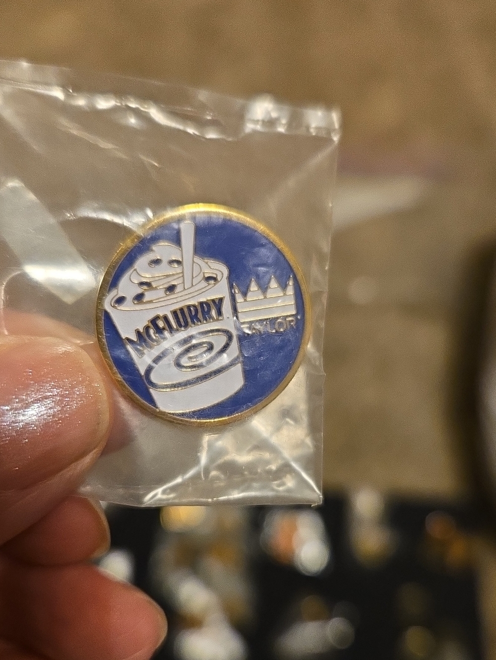 McDonald's Blue and Gold McFlurry Pin (Rare)